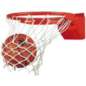Basketball in hoop